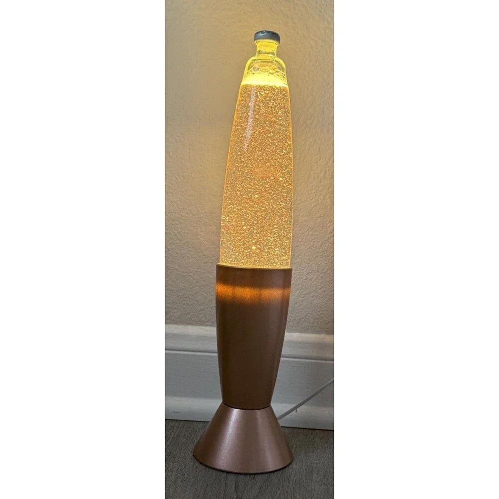 Glitter Lava Lamp white plastic base 12